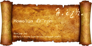 Homolya Áron névjegykártya